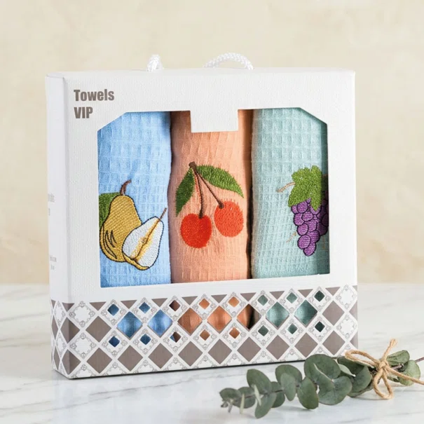 Ποτηρόπανα Πικέ (Σετ 3τμχ) Rythmos Fruits