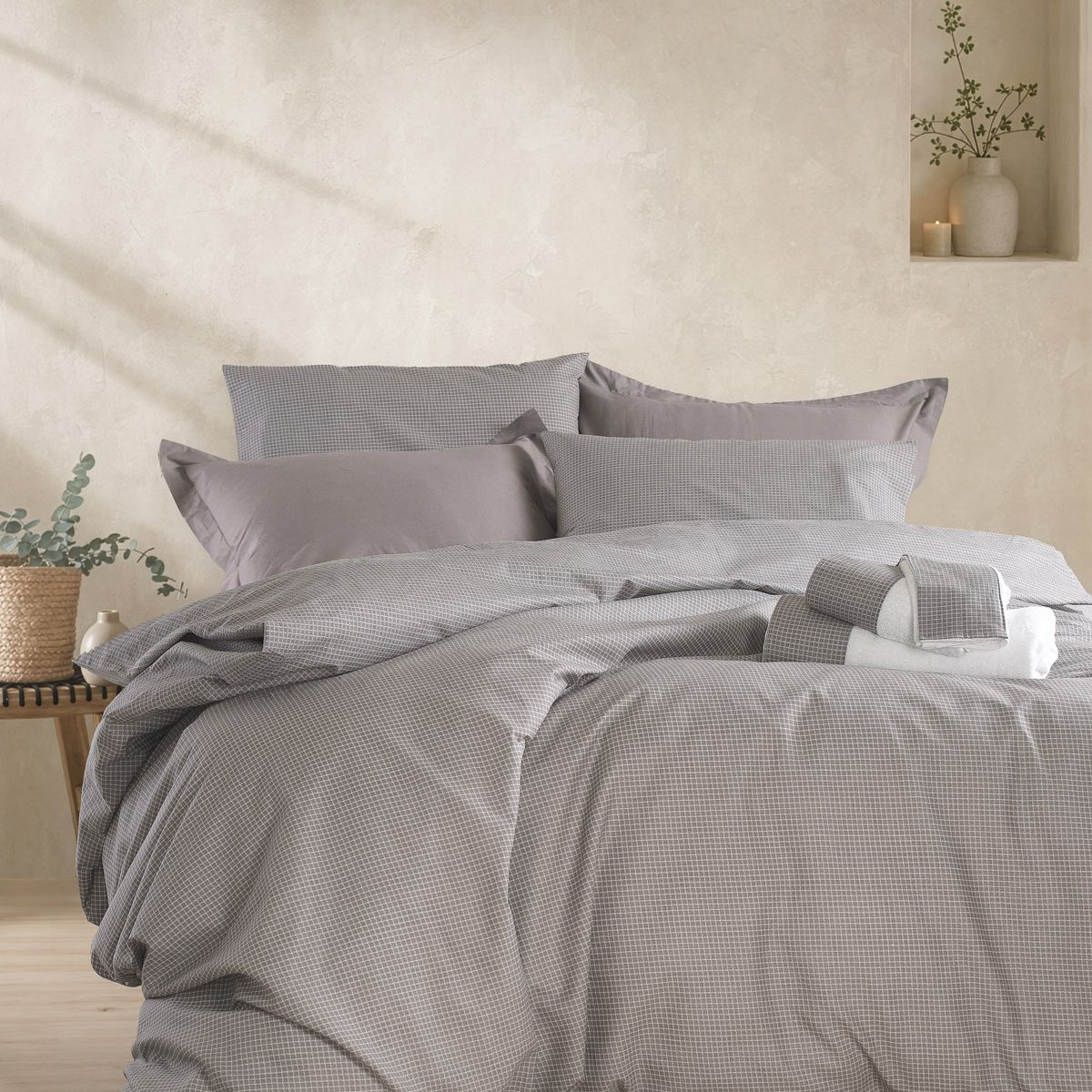 Σεντόνια King Size (Σετ) Rythmos Imperial Γκρι