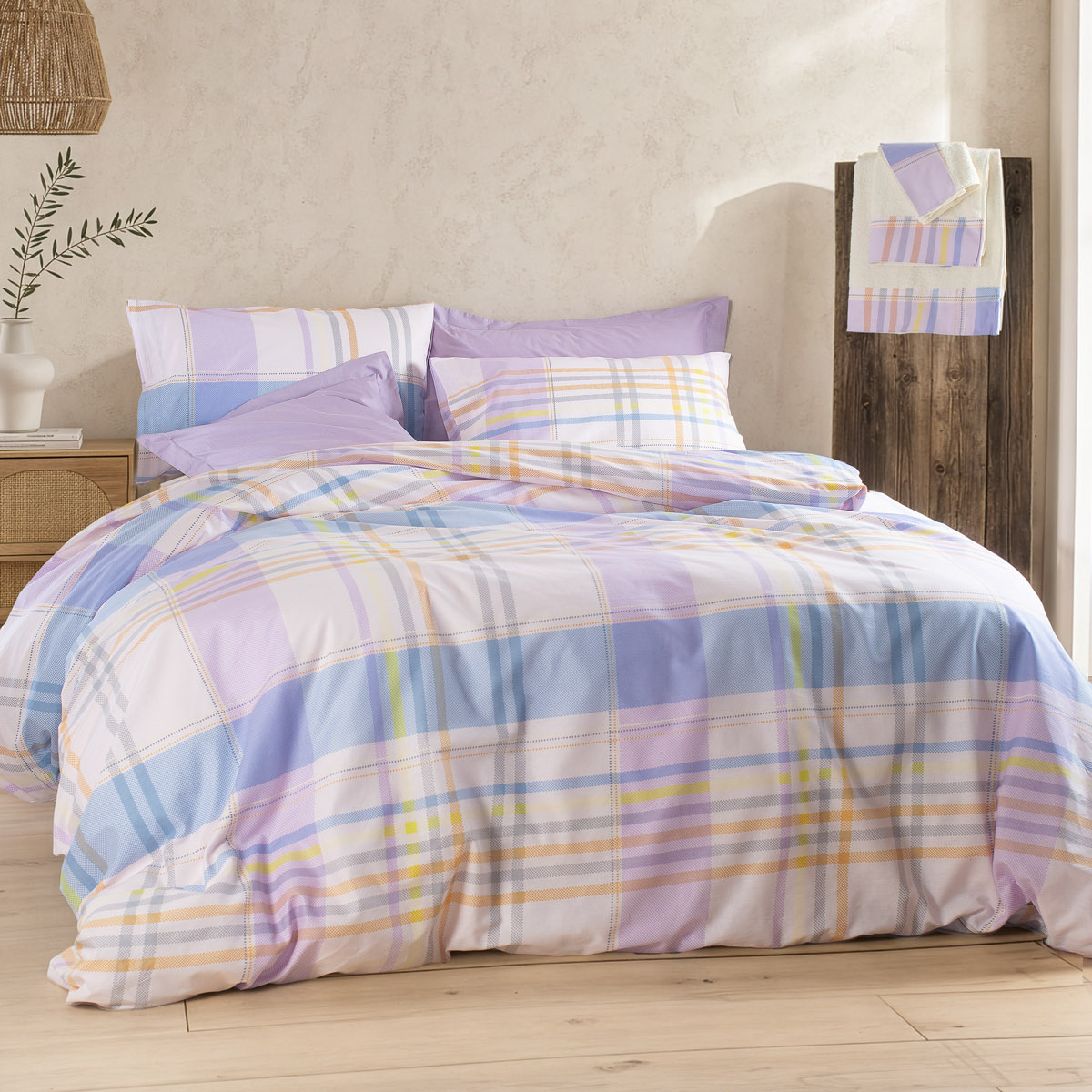 Σεντόνια King Size (Σετ) Rythmos Frame Μωβ