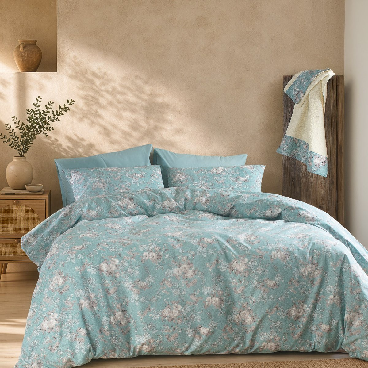 Πάπλωμα Μονό (Σετ 160x240) Rythmos Camelia Γαλάζιο