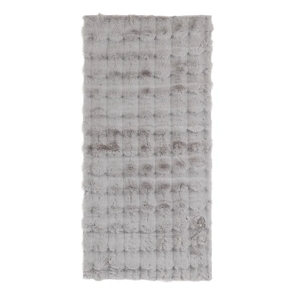 Χαλί Διαδρόμου Γούνινο (70x140) Royal Carpet Bunny Bubble Canvas Silver