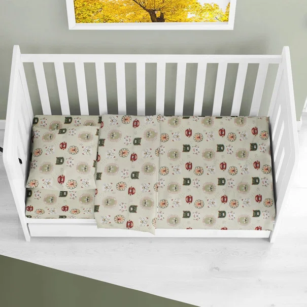 Πάπλωμα Κούνιας (120x160) Dimcol Big Cats 27 Light Olive