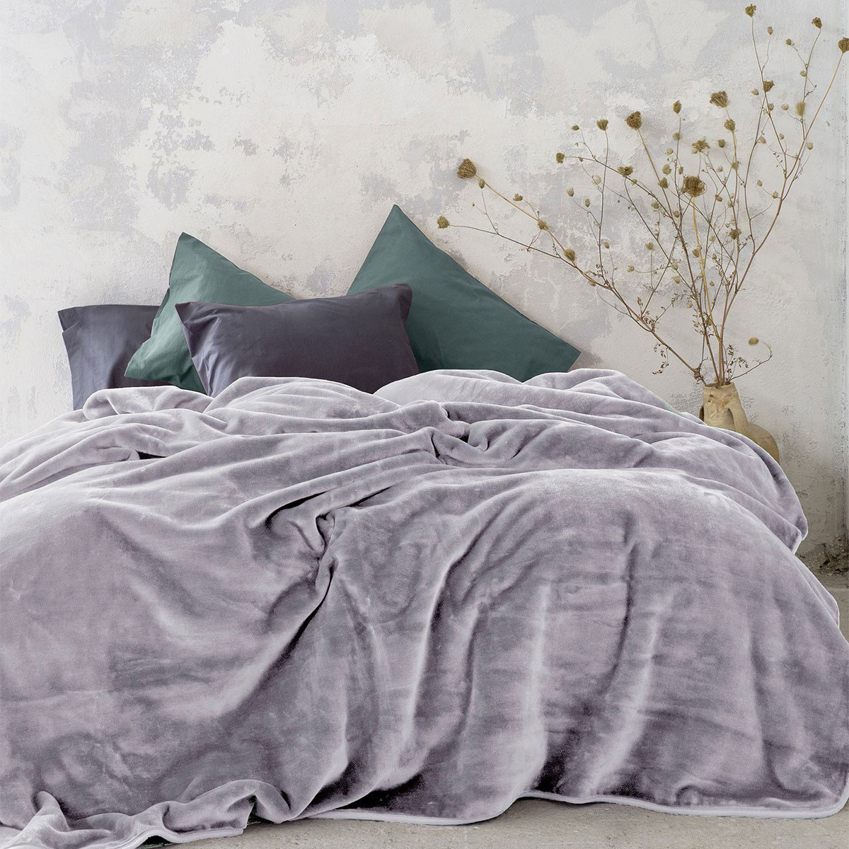 Κουβέρτα Βελουτέ Ημίδιπλη (180x220) Nima Bed Linen Coperta Smoky Lilac