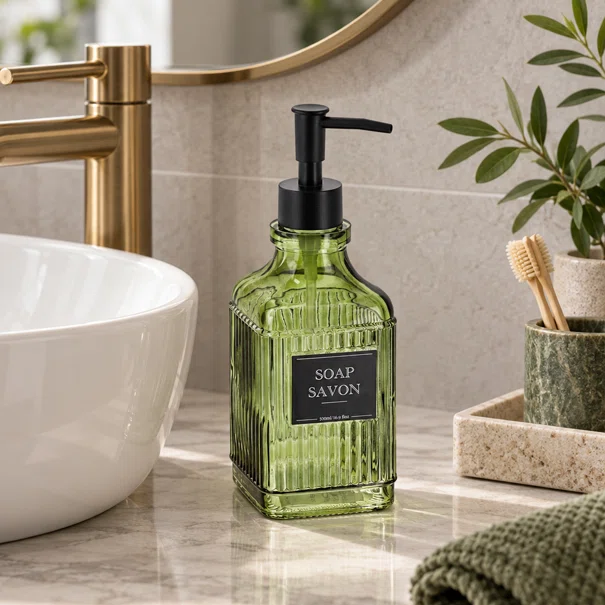Dispenser Μπάνιου 500ml (Φ7.7x22) T-D Decorative Green 62219140