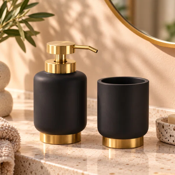 Dispenser Μπάνιου 450ml (Φ9x15.3) T-D Arusha Black 62211103