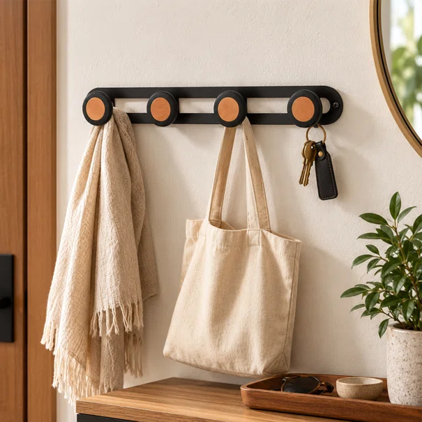 Κρεμάστρα Τοίχου 4 Θέσεων (40x5x3.5) T-D Hook Black 9037103