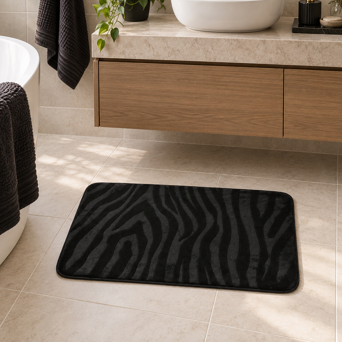 Πατάκι Μπάνιου (45x75) T-D Zebra Black 7761103