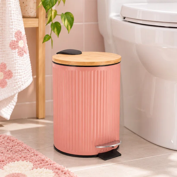 Κάδος Απορριμμάτων Μπάνιου (Φ17x23) T-D 3lt Stripes Blush 6581153