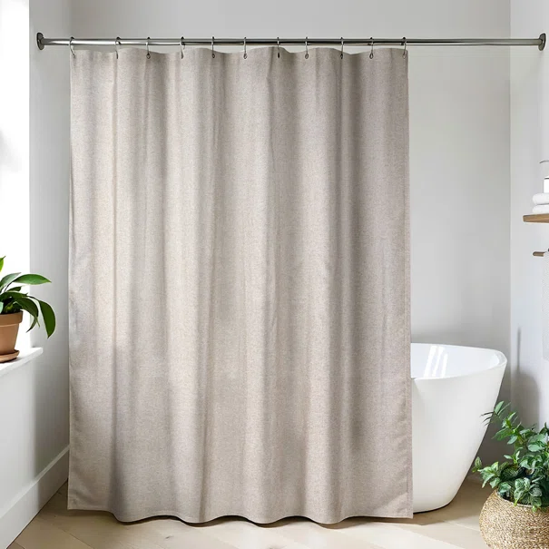 Κουρτίνα Μπάνιου (180x200) Με Κρίκους T-D Linen Aspect Taupe 1221165