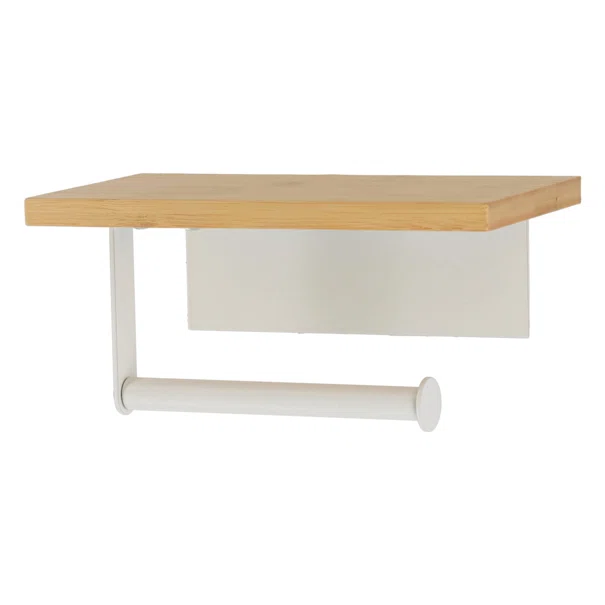 Χαρτοθήκη Με Ράφι (18x9.5x9.5) T-D White/Bamboo 67193213