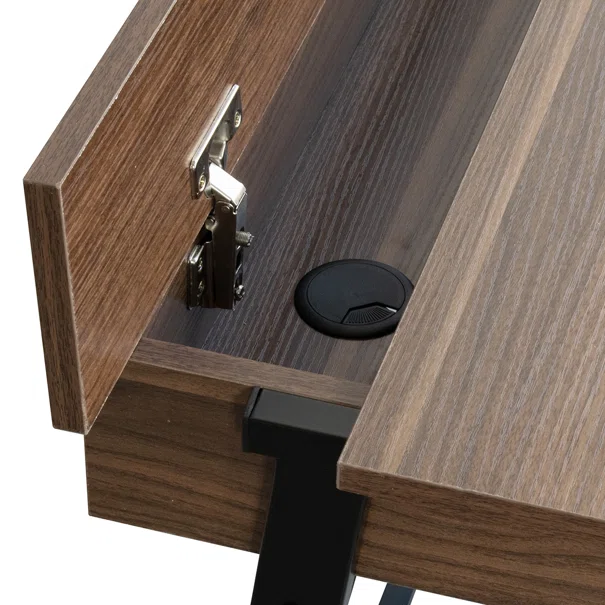 Γραφείο Με 2 Συρτάρια & Ντουλάπι (110x55x75) Spitishop Nuez Walnut/Black
