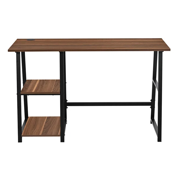 Γραφείο Υπολογιστή Με 2 Ράφια (120x50x73) Spitishop Nuez Walnut/Black
