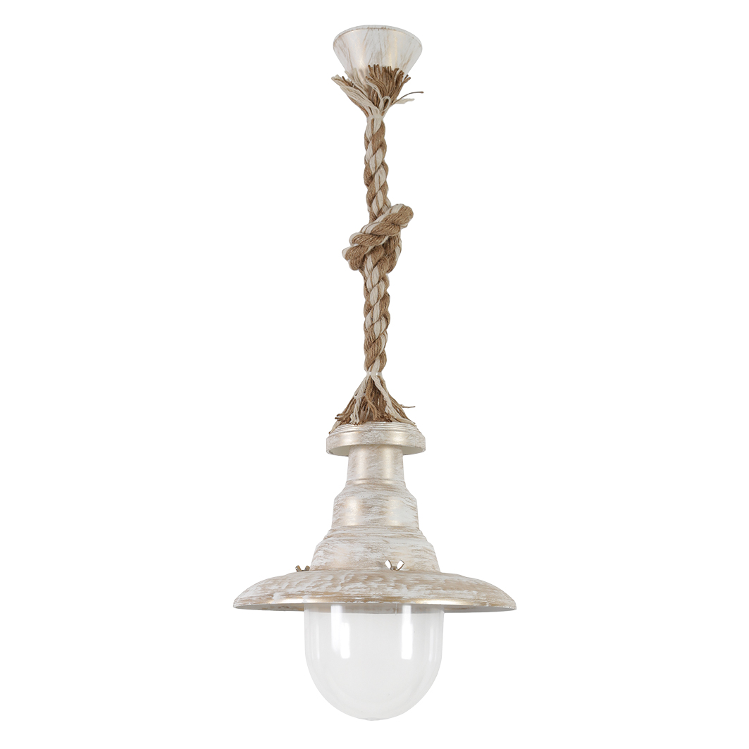 Φωτιστικό Οροφής Μονόφωτο Heronia Pyrofani 31-1102 Rope/White/Gold