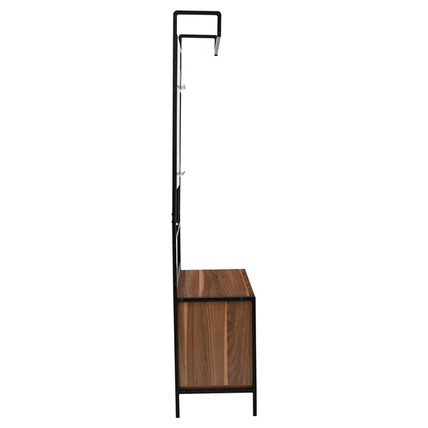 Έπιπλο Εισόδου Με Καθρέφτη (80x35x172) Spitishop Nobile Walnut/Black