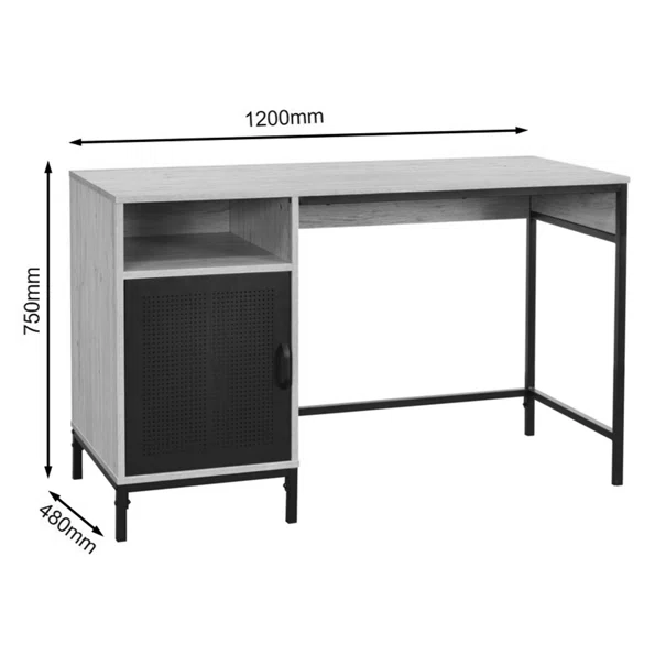 Γραφείο Με Ντουλάπι (120x48x75) Spitishop Vivo Natural/Black