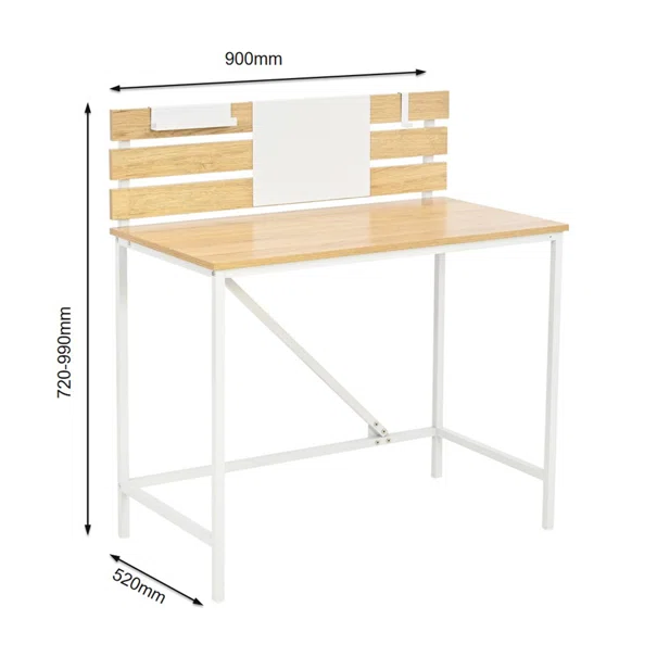 Γραφείο (90x52x99) Spitishop Muse Natural/White