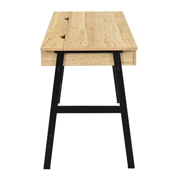 Γραφείο Με 3 Συρτάρια & 2 Ντουλάπια (140x55x75) Spitishop Vivo Natural/Black