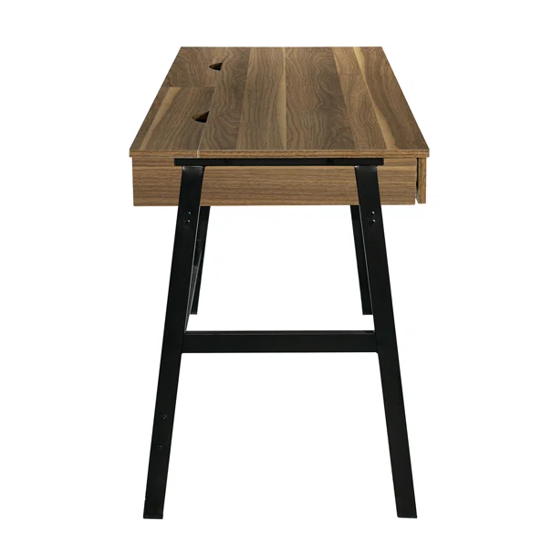 Γραφείο Με 3 Συρτάρια & 2 Ντουλάπια (140x55x75) Spitishop Nuez Walnut/Black