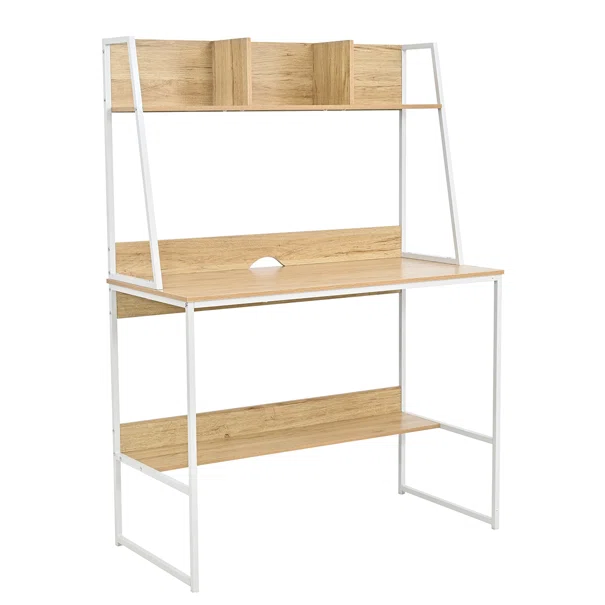 Γραφείο Με 4 Ράφια (100x48x139) Spitishop Muse Natural/White