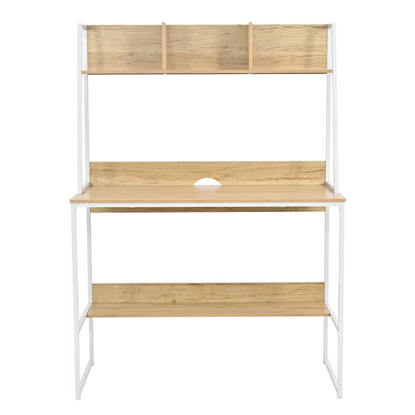 Γραφείο Με 4 Ράφια (100x48x139) Spitishop Muse Natural/White