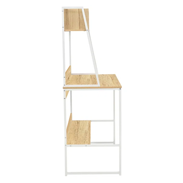 Γραφείο Με 4 Ράφια (100x48x139) Spitishop Muse Natural/White