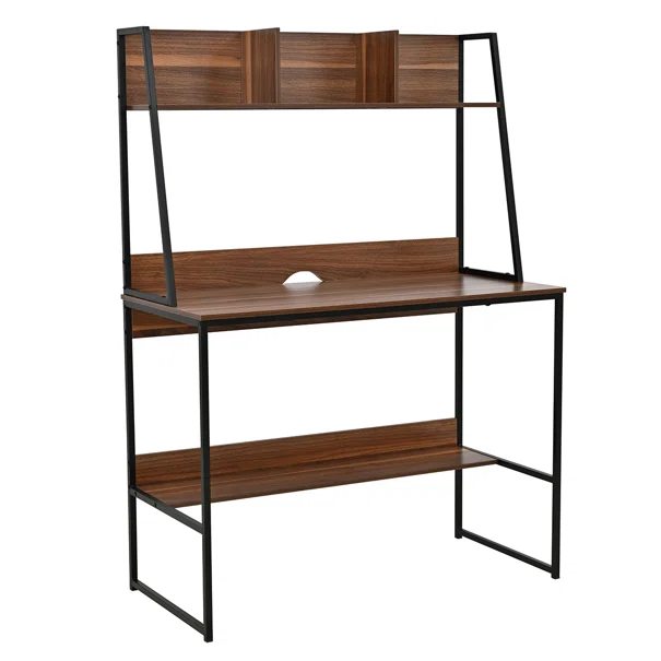 Γραφείο Με 4 Ράφια (100x48x139) Spitishop Neuz Walnut/Black