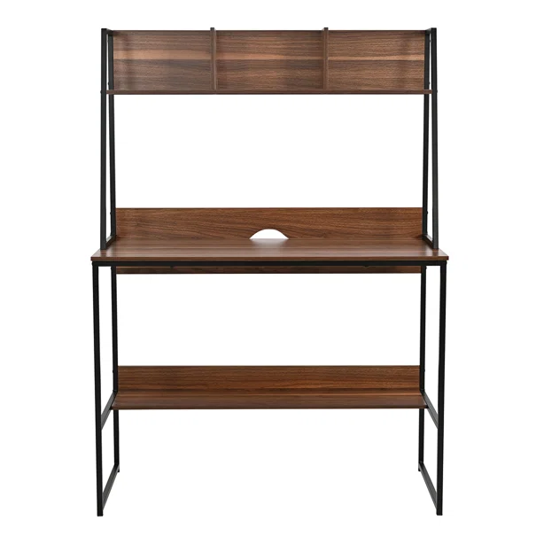 Γραφείο Με 4 Ράφια (100x48x139) Spitishop Neuz Walnut/Black
