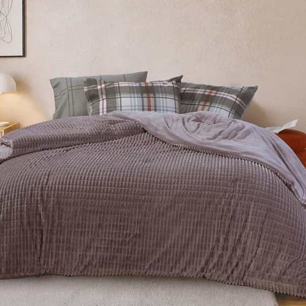 Κουβερτοπάπλωμα Μονό (160x220) Nef-Nef Homeware Elaisa D.Grey