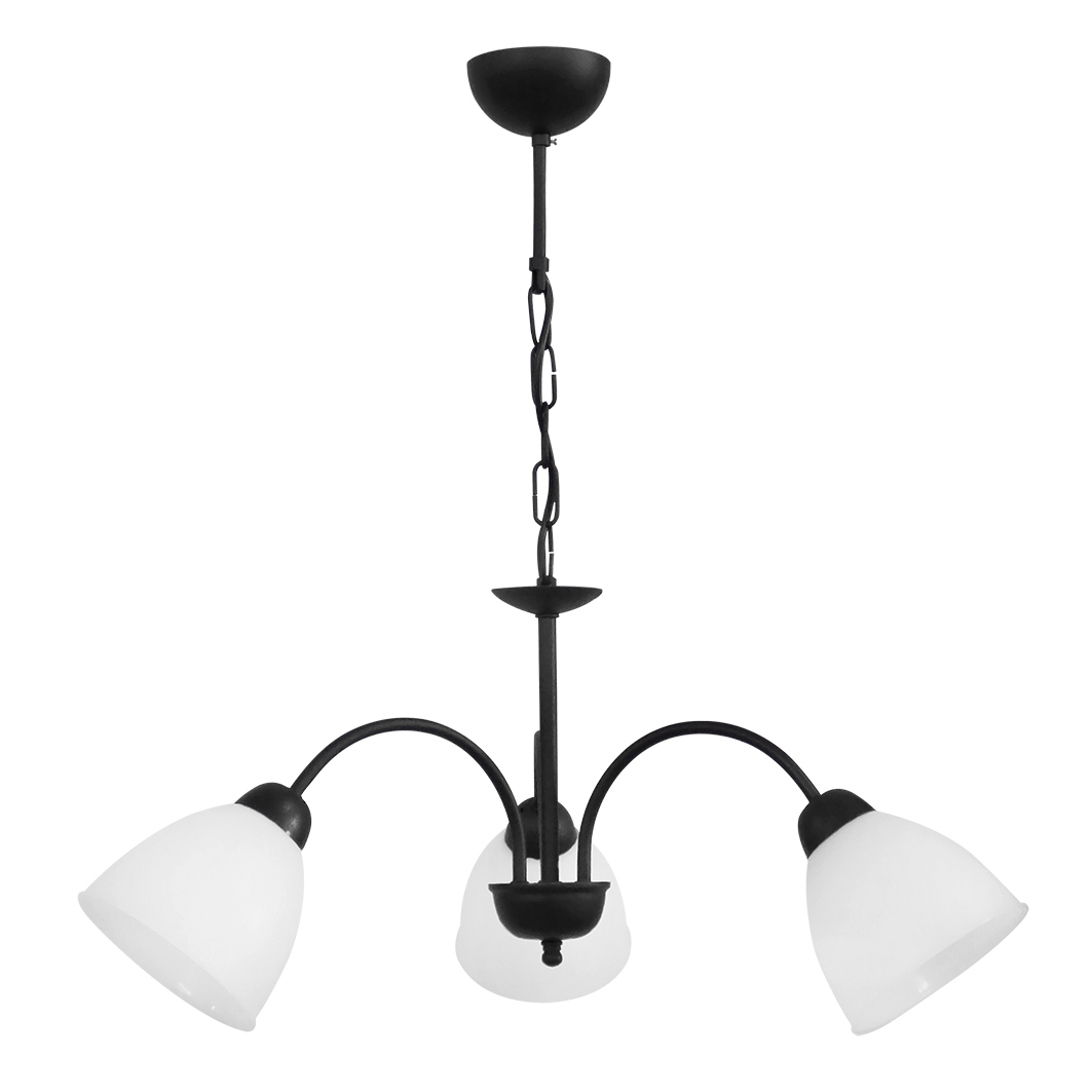 Φωτιστικό Οροφής Τρίφωτο Heronia Ovo 01-0284 Black/White