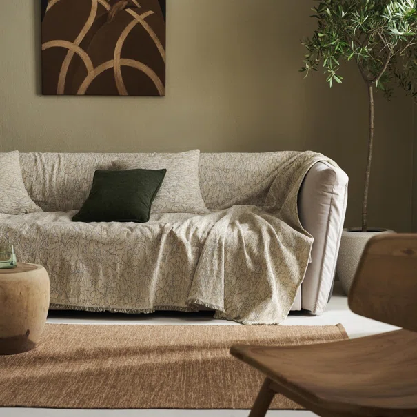 Ριχτάρι Πολυθρόνας (180x180) Gofis Home Aradia Weed Beige 430/07