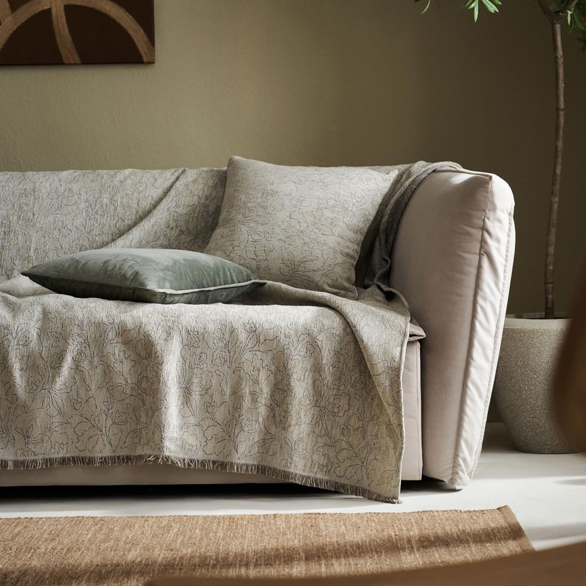 Ριχτάρι Καναπέ Τετραθέσιου (180x350) Gofis Home Aradia Olive Beige 430/06