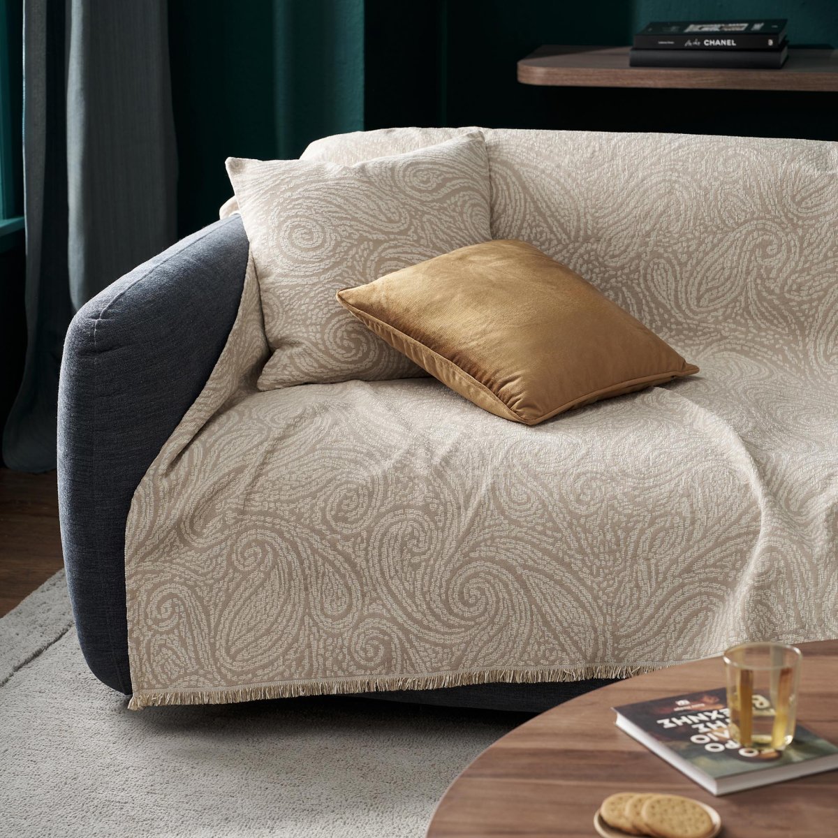 Ριχτάρι Καναπέ Τριθέσιου (180x300) Gofis Home Beige 448/06