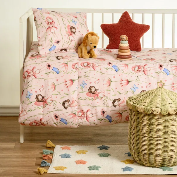 Φανελένια Σεντόνια Κούνιας (Σετ) Melinen Naida Winter Line Baby Naida Pink