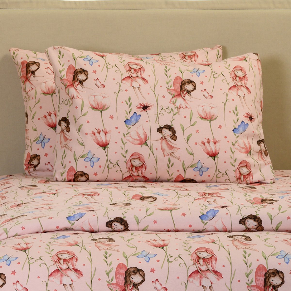 Ζεύγος Φανελένιες Μαξιλαροθήκες (53x72) Melinen Winter Line Naida Pink