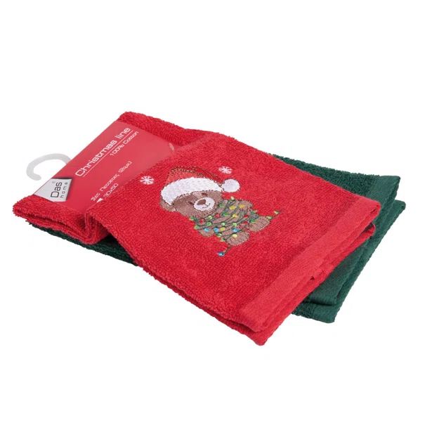 Χριστουγεννιάτικα Ποτηρόπανα (Σετ 2τμχ) Das Home Christmas 0905 Green