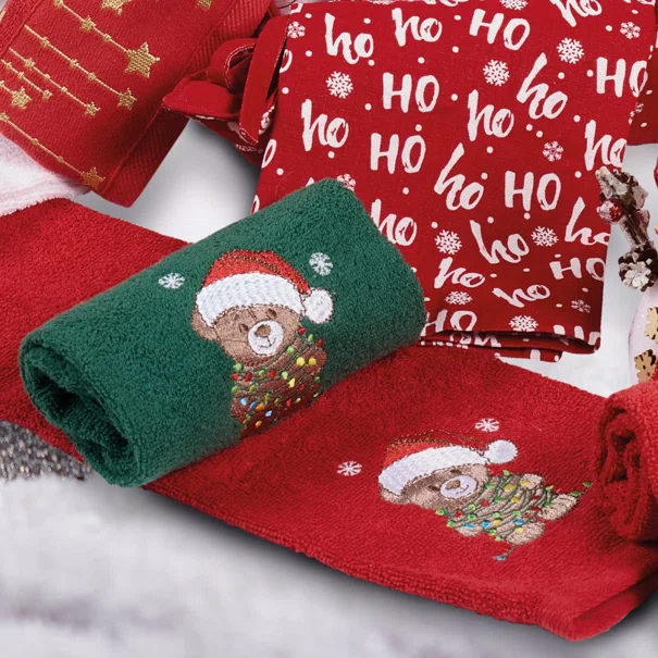 Χριστουγεννιάτικα Ποτηρόπανα (Σετ 2τμχ) Das Home Christmas 0905 Green