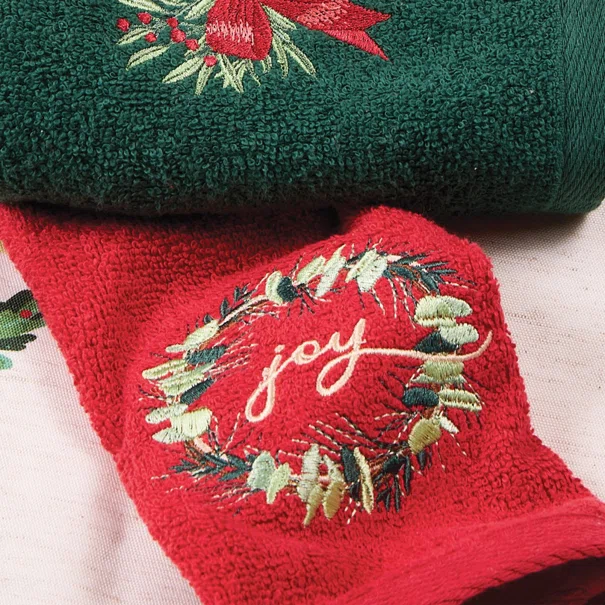 Χριστουγεννιάτικα Ποτηρόπανα (Σετ 2τμχ) Das Home Christmas 0906 Red