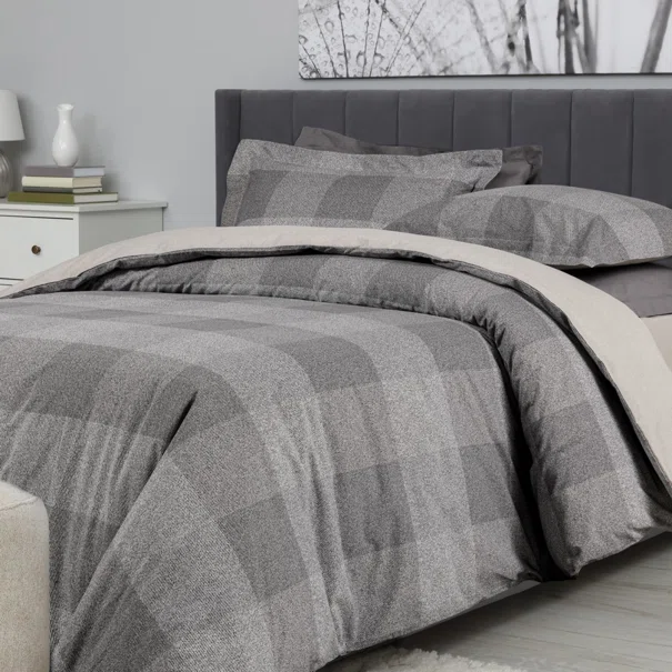 Παπλωματοθήκη Υπέρδιπλη (Σετ 220x240) 2 Όψεων Das Home Casual 5458 Beige Grey