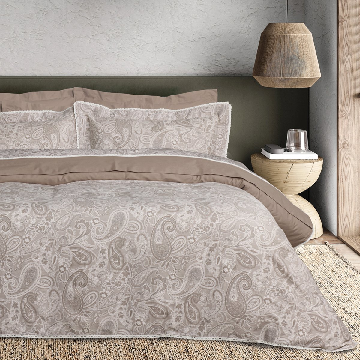 Παπλωματοθήκη Υπέρδιπλη (Σετ 220x240) 2 Όψεων Das Home Prestige 1732 Taupe