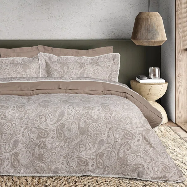 Παπλωματοθήκη Υπέρδιπλη (Σετ 220x240) 2 Όψεων Das Home Prestige 1732 Taupe