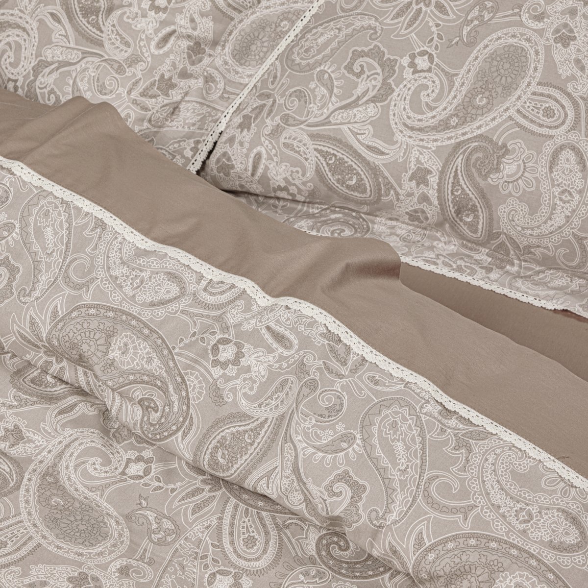 Παπλωματοθήκη Υπέρδιπλη (Σετ 220x240) 2 Όψεων Das Home Prestige 1732 Taupe