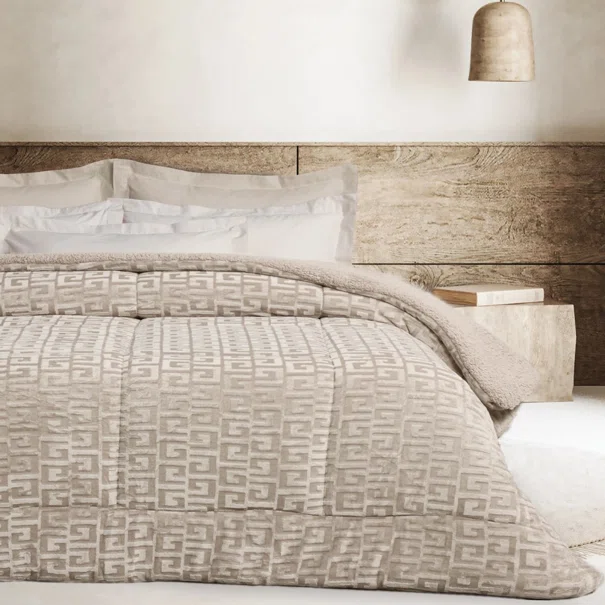 Κουβερτοπάπλωμα Υπέρδιπλο (220x240) Das Home Sherpa 1393 Taupe