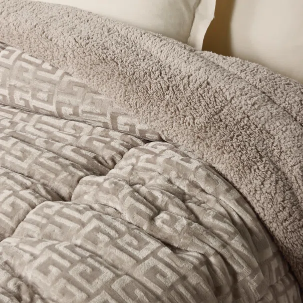 Κουβερτοπάπλωμα Υπέρδιπλο (220x240) Das Home Sherpa 1393 Taupe