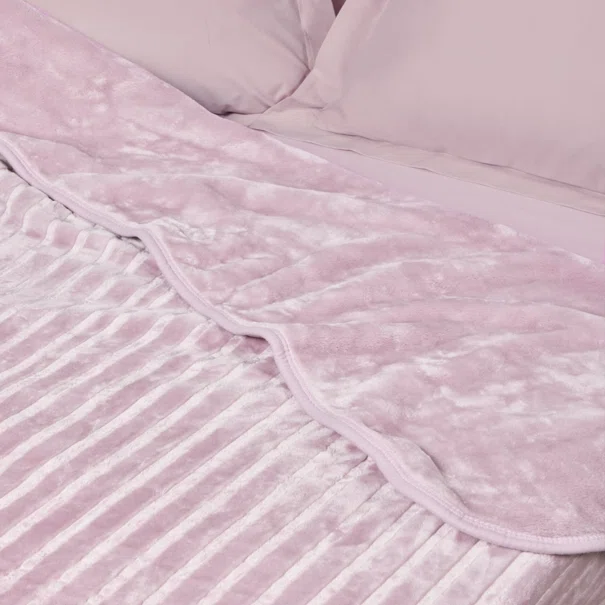 Κουβέρτα Βελουτέ Μονή (160x240) Das Home 1383 Dusty Pink