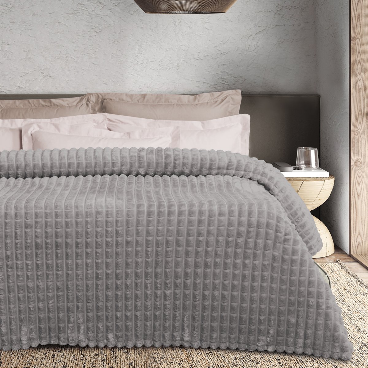 Κουβέρτα Fleece Υπέρδιπλη (220x240) Das Home 1389 Grey