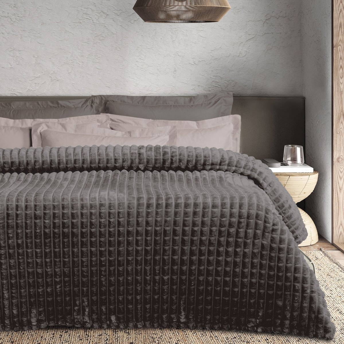 Κουβέρτα Fleece Υπέρδιπλη (220x240) Das Home 1390 Dark Grey