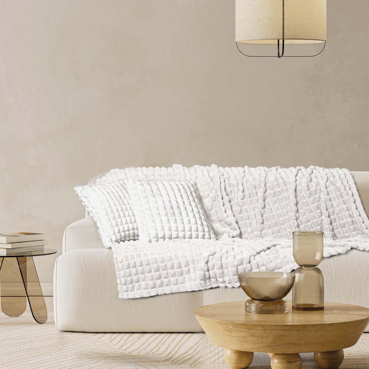 Κουβέρτα Καναπέ Fleece (130x170) Das Home 1386 White