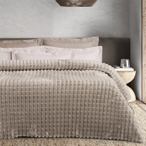 Κουβέρτα Fleece Μονή (160x220) Das Home 1387 Taupe