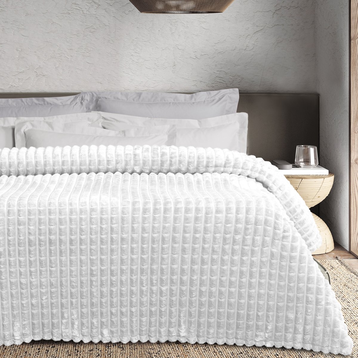 Κουβέρτα Fleece Υπέρδιπλη (220x240) Das Home 1386 White
