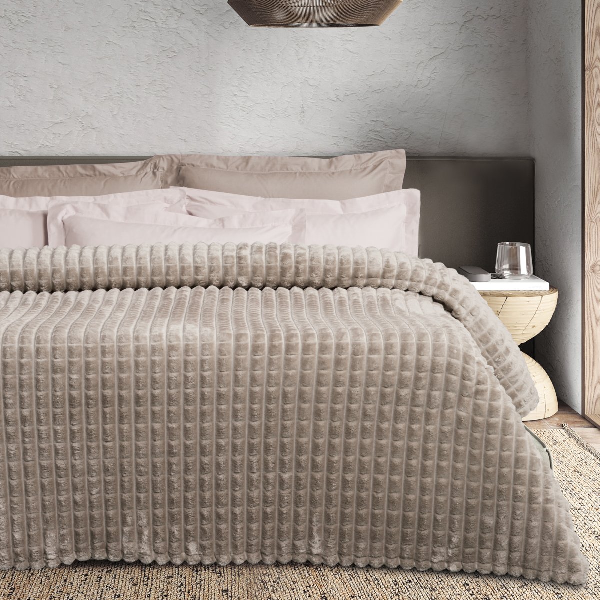 Κουβέρτα Fleece Υπέρδιπλη (220x240) Das Home 1387 Taupe